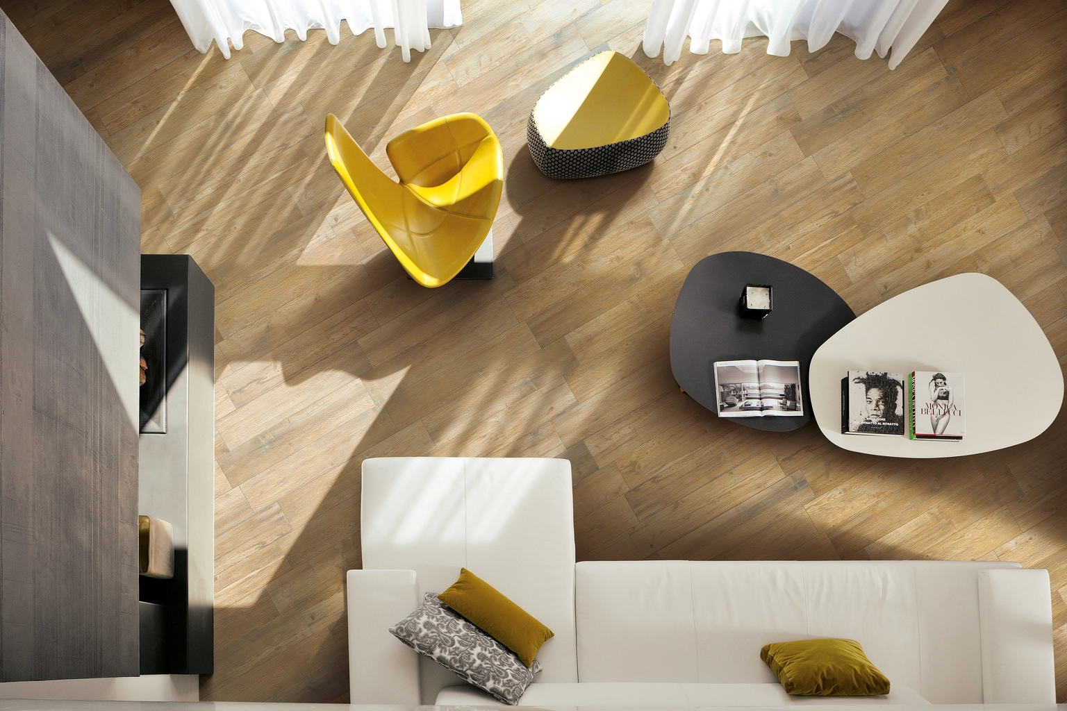 moderná dlažba do obývačky Larix Fresh, imitácia svetlého dreva, hnedá, 15x90, R10, B