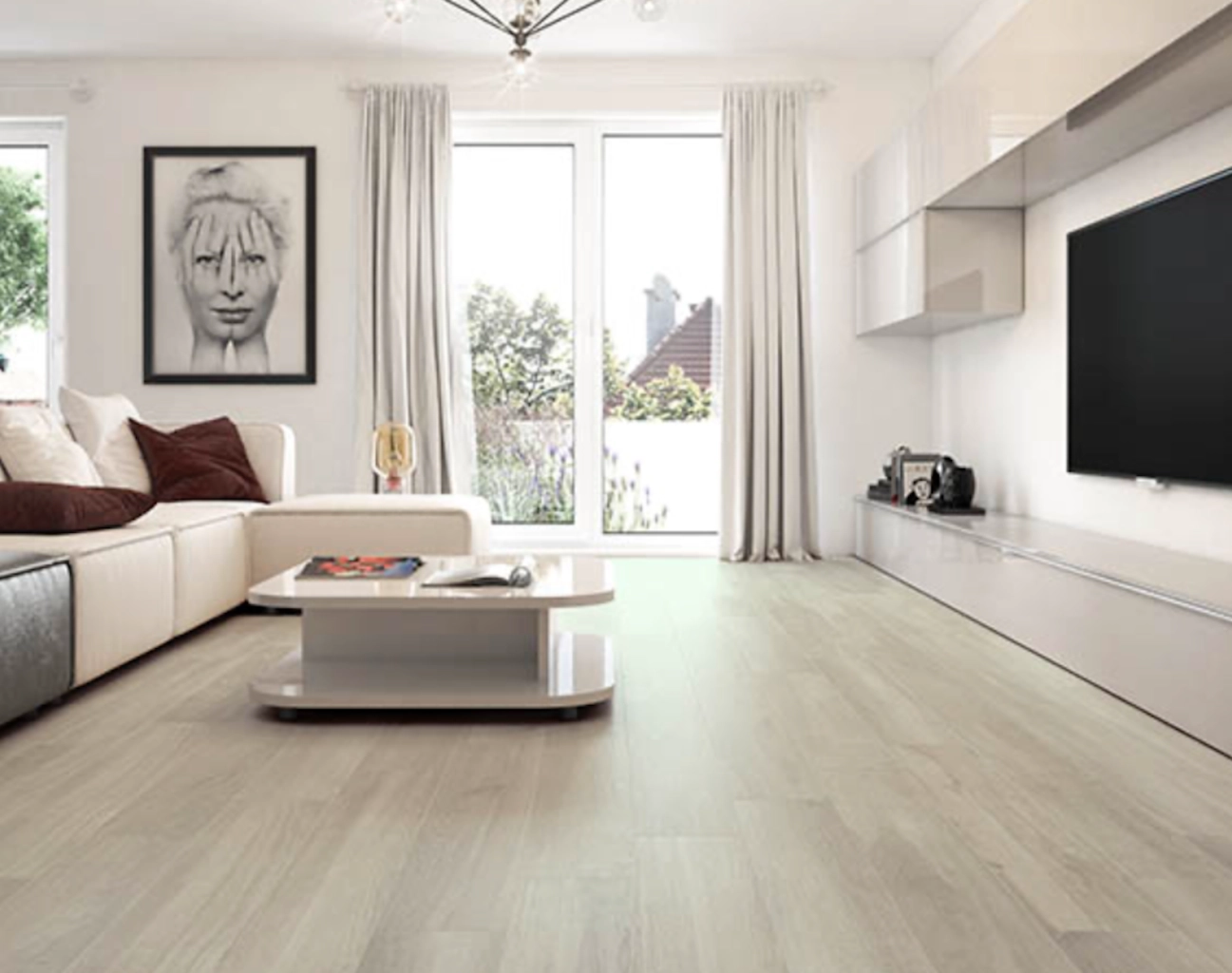 sivo krémová dlažba do obývačky, imitácia dreva Rain Perla, 20x120, protišmyková R10 B